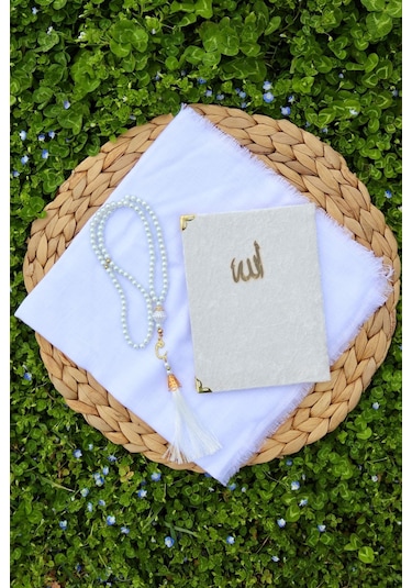 20 Adet Eşarplı Yasin Hediyelik Mevlid Seti Y201 Beyaz Standart