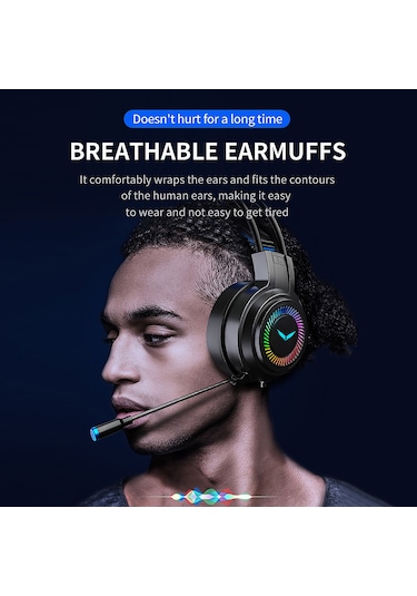 Ruicoo "g58 Profesyonel Oyun Kulaklığı - 7.1 Surround Ses, Rgb Aydınlatma, Mikrofonlu Pc/ps4/telefon Uyumlu "