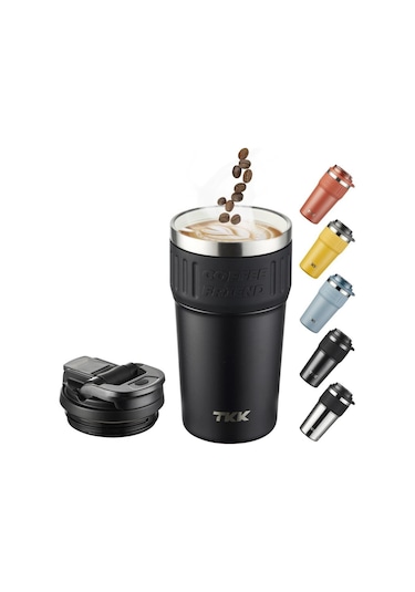 Tkk Çelik Termos Mug 630ml Mat Siyah Gümüş