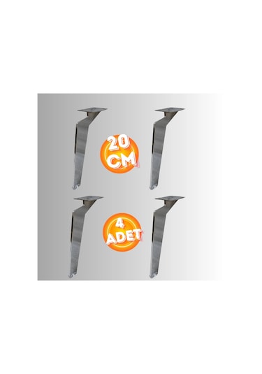 20 Cm Metal Tabanca Ayak Koltuk Ayağı Mobilya Ayağı Ünite Ayağı Konsol Ayağı Puf Berjer Ayağı 4 Ad Krom