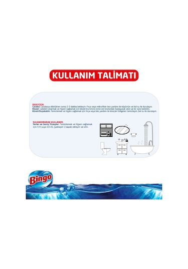 Bingo Oksijen Derinlemesine Hijyen Klorsuz Çamaşır Suyu 6 x 750 ML