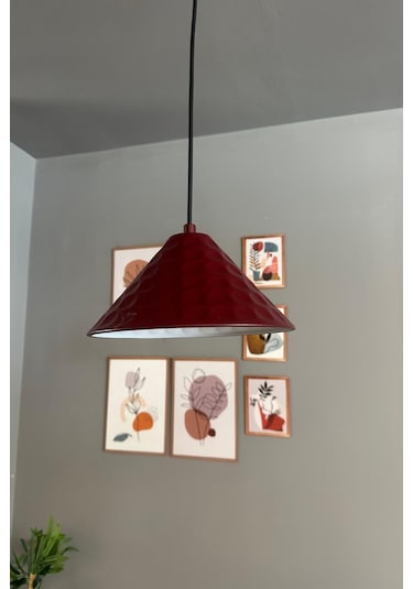 Rumy Vişne Çürüğü Tekli Avize Sarkıt Ofis Showroom Salon Mutfak Avizeleri Bordo