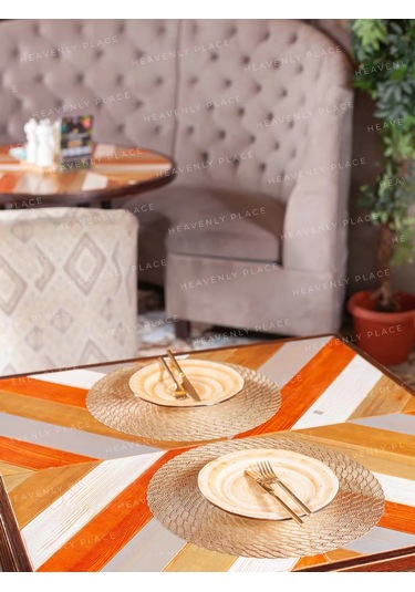 Heavenly Place Yuvarlak Bardak Altlığı Seti 4 Adet Peçete - Çarşaflı, Servis İçin 184988956 Altın Rengi