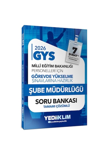 Yediiklim Yayınları 2026 Meb Gys Şube Müdürlüğü Tamamı Çözümlü Soru Bankası