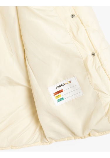 Koton Düğmeli Uzun Kollu Yuvarlak Yaka Anorak Mevsimlik Mont Ekru 5skg20009aw Ekru