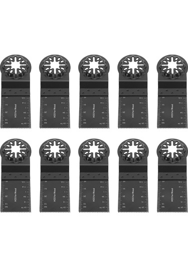 Yifomall 10'lu Çok Amaçlı Titreşimli Testere Bıçağı Seti - 34/40mm Kesme Derinliği, Starlock Uyumlu