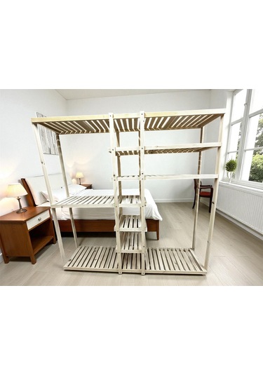 Doğal Ahşap Elbise Dolabı Ahşap