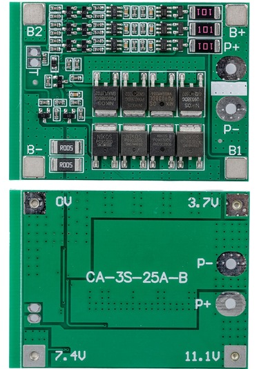 Weko Bms-24227 3s 25a Bms Devresi Lityum Batarya Şarj Modülü 57x45x3.5mm