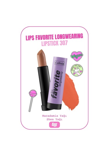 Callista Lips Favorite Longwearing Lipstick Kalıcı Ruj 307 Coffee With Cream