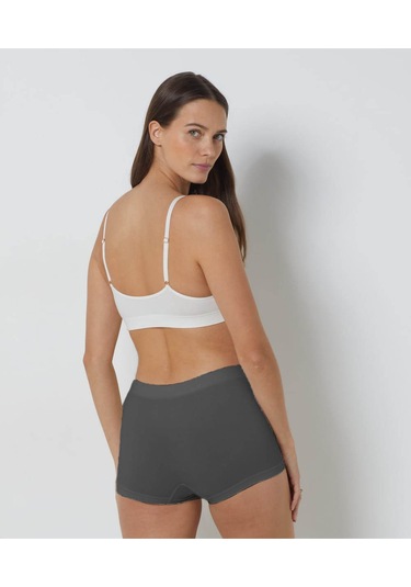 Moncorno Model Toparlayıcı Ve İz Yapmayan İz Belli Etmeyen Korseli Külot Koyu Gri Renk Koyu Gri