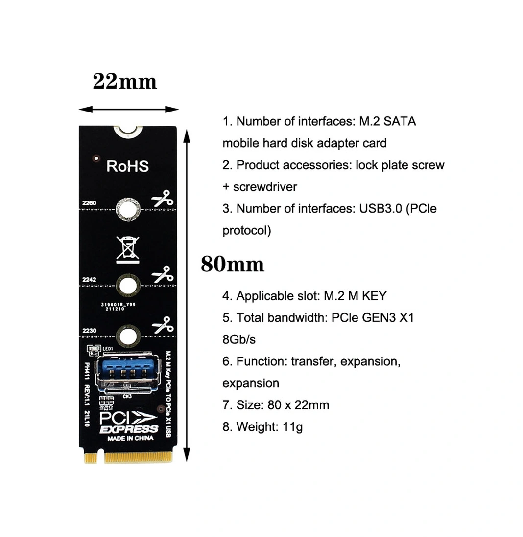 Sones 5 Adet Ngff M.2 Rotor Pcı-e Kanal Usb3.0 Transfer Kartı Grafik Uzatma Transferi Siyah