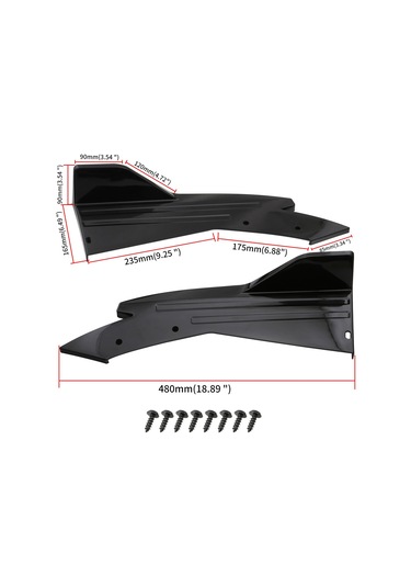 Araba Evrensel Arka Köşe Kapağı Arka Tampon Koruyucu Köşe Arka Dudak Arka Kürek Siyah