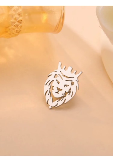 Olfil Broş-mini Aslan Stil Şık Minimalizm 317910621 Gri