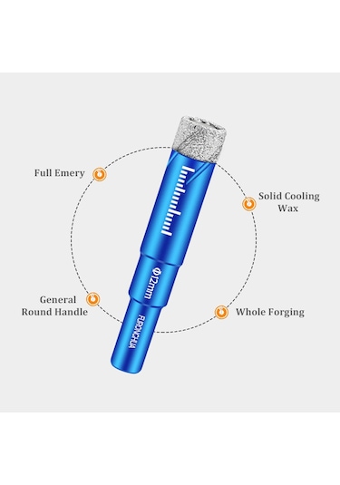 Kuru Elmas Matkap Uçları Seti 5 Adet 1/4 5/16 3/8 1/2 İnç Granit Seramik Mermer Fayans Taş Cam Elmas Kaplama