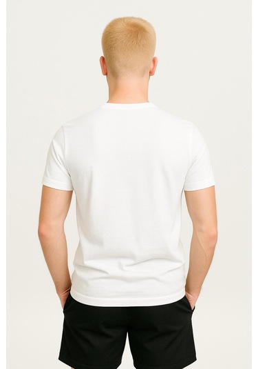 Axxel Erkek Beyaz Kısa Kollu T-shirt-d405 Beyaz