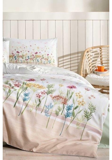 Özdilek Nev Spring Garden Nevresim Takımı Çift Kişilik Somon - Lastiksiz Somon