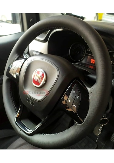 Fiat Egea Dikmeli Direksiyon Kılıfı Soft Siyah Deri-siyah Ipli ( 38×11cm )