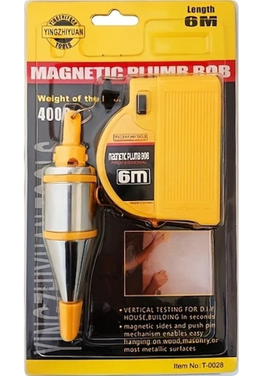 Willowhaven 1 Adet Manyetik Çekül 6 Metre Şerit Metre İle İnşaat Ve Marangozluk