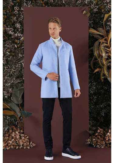 Ka 079 Slim Fit Mavi Spor Kaban Mavi