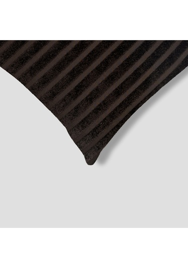 Sezyon Elya Çizgi Desenli 50 50 Koyu Kahverengi Kırlent Kılıfı Koyu Kahverengi