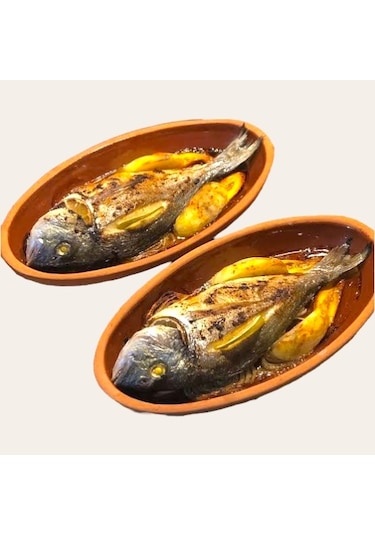 3'lü Toprak Sırlı Balık Güveci-balık Tavası 27x13x4