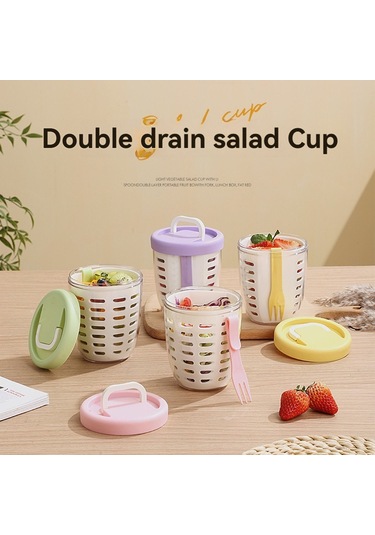 Yaozixa Taşınabilir Meyveli Yoğurt Kasesi - Pratik Kahvaltı Ve Hafif Öğün İçin Kapaklı Yeşil