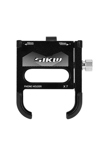 Bisiklet Telefon Montajı Alüminyum Alaşımlı Motosiklet 360 Derece Dönüşlü Telefon Tutucu - Siyah