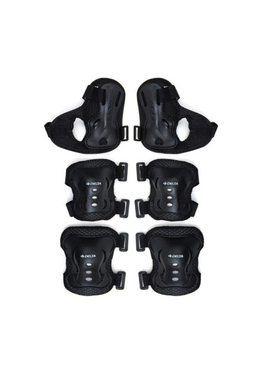 Delta L Beden Dizlik Dirseklik Bileklik Seti 4795 Siyah - Gri