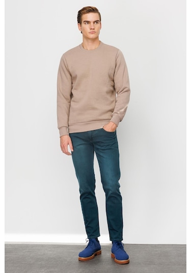 Igs İgs Erkek Camel Standart Bisiklet Yaka Sweatshirt Camel
