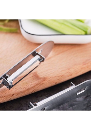 Homyl Paslanmaz Çelik Sebze, Kuşkonmaz Çift Soyucu Mutfak Gümüş
