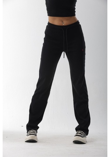 Kaşkorse Siyah Fitilli Eşofman Altı Siyah