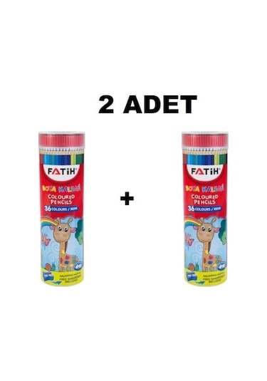 Fatih Tüp Kuru Boya Kalemi 36 Renk 2 Adet Çok Renkli