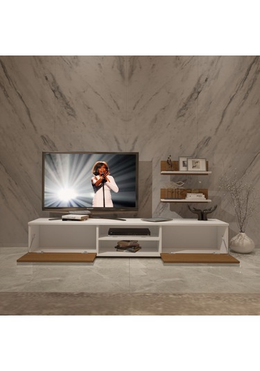 Decoraktiv Eko 4 Mdf Dvd Tv Ünitesi Tv Sehpası Beyaz - Ceviz
