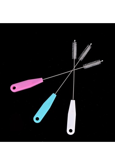 Adet Temizleyici Paslanmaz Çelik Saplı Fırçalar Saç Temizleme Aracı Bebek Süt Biberon İçecek Su Bardağı Saman Yıkama Fırçası