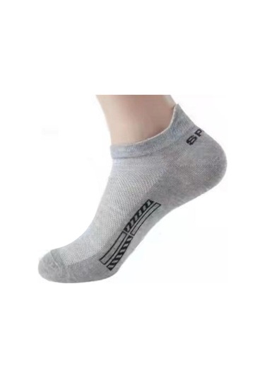 Siyah 1/5/10 Çift Pamuklu Çorap Ter Emici Nefes Spor Çorapları Yaz Ince Örgü Erkek Tekne Çorap 1 Pair Siyah