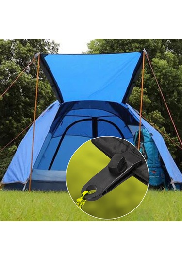 Yaleker 10 Adet Plastik Çadır Klembi - Siyah, 80mm Büyük Boy, 22g Hafif, 10'lu Paket Siyah