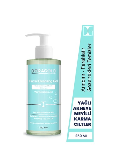 Doragold Yağlı ve Akneye Meyilli Ciltler Yüz Temizleme Jeli 250 ML