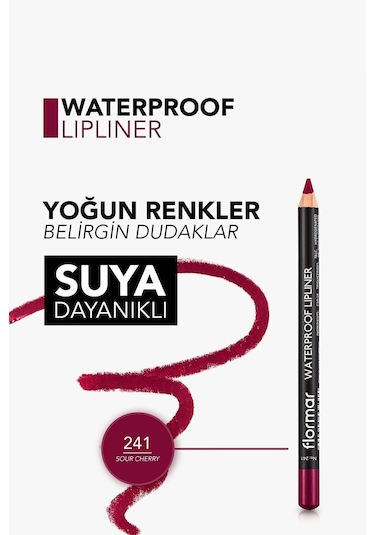 Flormar Waterproof Lipliner - Suya Dayanıklı Dudak Kalemi No:241 Sour Cherry 1.14 g 8690604567553