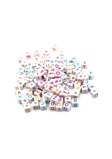 Harf Boncuk Akrilik Küp 10 Mm 250 Gr Renkli