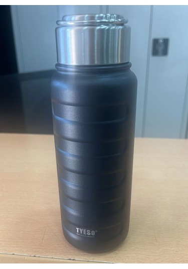 Paslanmaz Çelik Termos Su Şişesi 360ml Vakumlu Kapak Siyah İthal Ürün Siyah