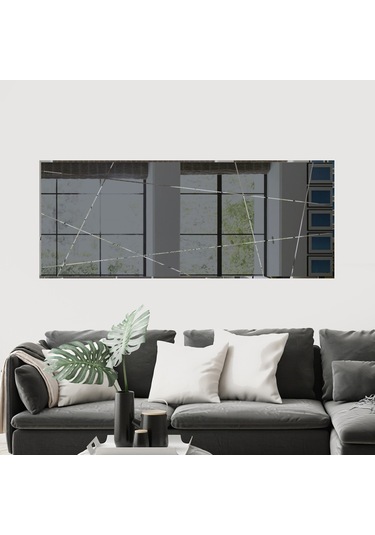 Decorıta Ayna - Tasarım Kanallı Ayna - 130Cm X 50Cm Çok Renkli