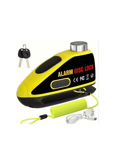 Oldfriend Yeşil-kamufle Motosiklet Disk Fren Alarm Kilidi 110db Titreşim Sensörü Usb Type-c Hızlı Şarj