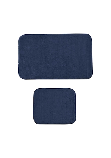 Elart Banyo Paspas Takımı 2li kaydırmaz tabanlı peluş doly lacive Lacivert