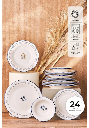 Emsan Farina Porselen 24 Parça 6 Kişilik Yemek Takımı