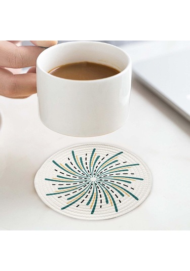 Suntek Dokuma Yuvarlak Servis Altlığı 12 Cm Örgülü Stil-d Stil D Diğer