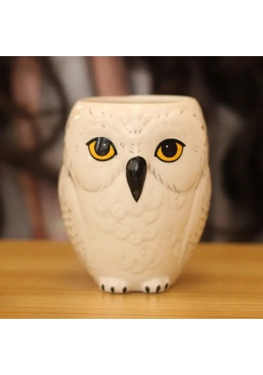 Ulzyvf Suyu Süt Seramik Şekli Kupa Kahve Kahvaltı Hayvan Beyaz Baykuş 3d Vp Beyaz