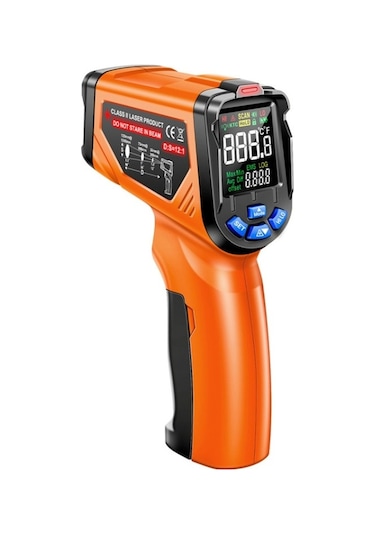 Butuglobal Aneng Th06 Yağ Sıcaklığı Yüksek Hassasiyetli Lazer Pişirme Kızılötesi Su Termometresi Turuncu