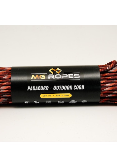 Mg Ropes Polyester Paracord İp 4 Mm Bordo Desen 30 Metre Bordo