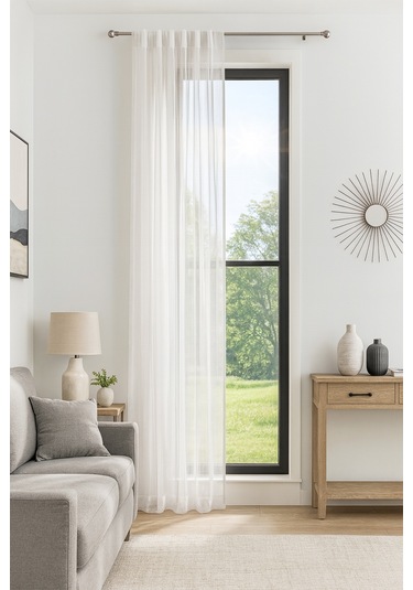 Luna Tül Perde Kırık Beyaz 140x250 Kırık Beyaz