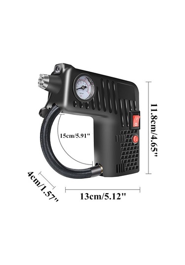 Yx-301 12v Çok Fonksiyonlu Araba Elektrikli Taşınabilir El Tipi Şişme Pompa Siyah